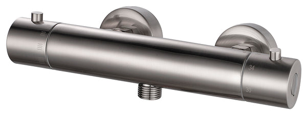 Wiesbaden Rio thermostatische douchemengkraan | 12cm | Geborsteld staal