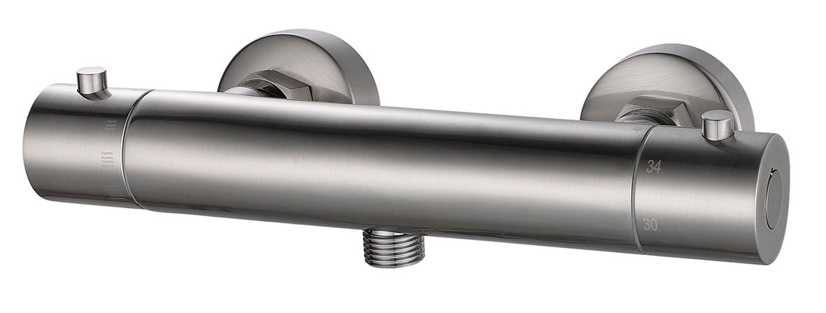 Rio thermostatische douchemengkraan 15 cm geborsteld staal - WDtegels