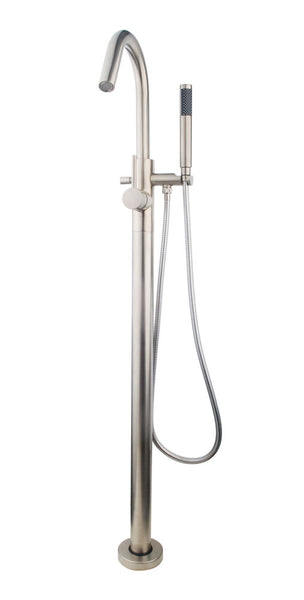 Wiesbaden Caral freestanding bath mixer tap completely brushed steel