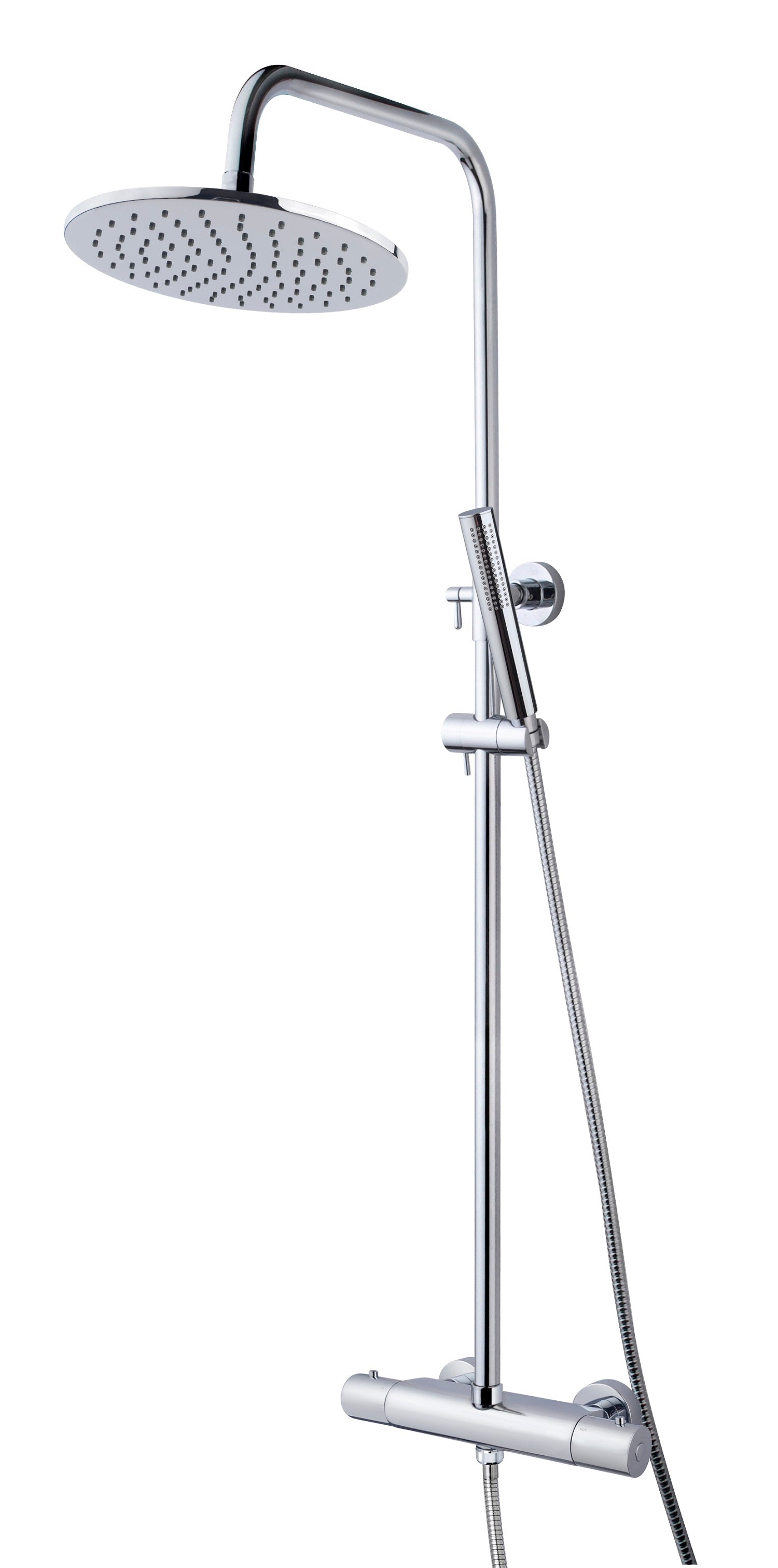 Caral thermostatische regendoucheset opbouw chroom - WDtegels