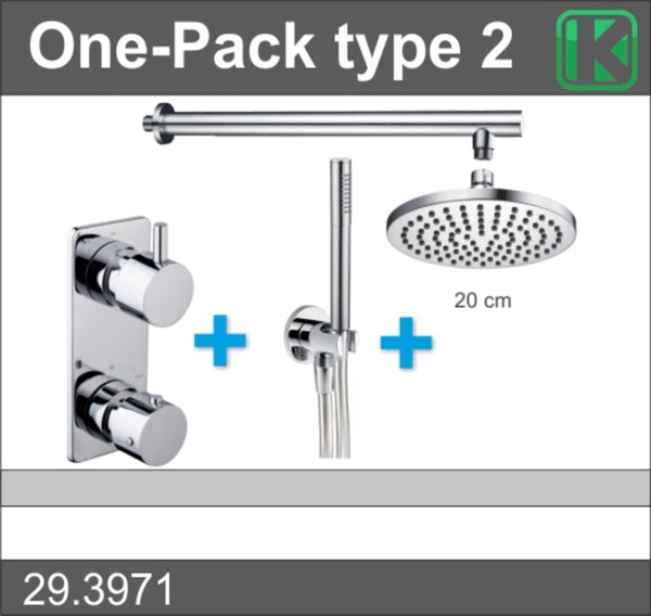 Wiesbaden one-pack inbouwthermostaatset type 2 CHR (20cm)