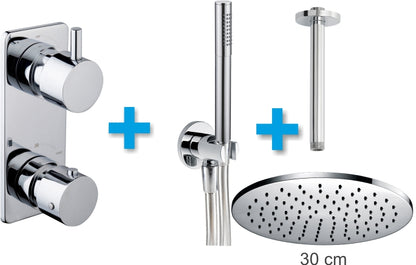 Wiesbaden one-pack inbouwthermostaatset type 3 CHR (30cm) - WDtegels