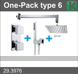 Wiesbaden one-pack inbouwthermostaatset type 6 CHR (20cm)