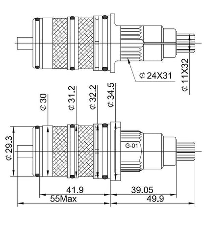 Thermostatisch binnenwerk inbouwthermostaat - WDtegels
