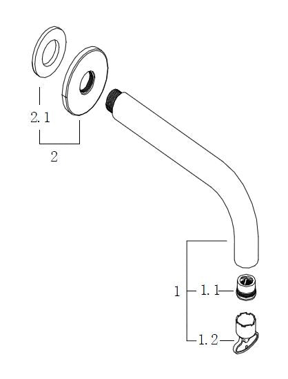 Wiesbaden inbouw-uitloop rond 20cm 1/2'' zwart - WDtegels