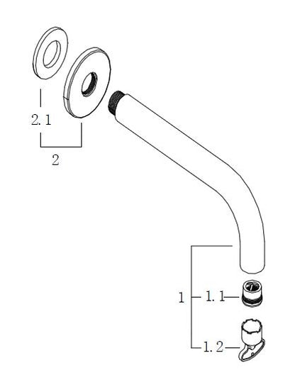 Wiesbaden inbouw-uitloop rond 20cm 1/2'' zwart - WDtegels