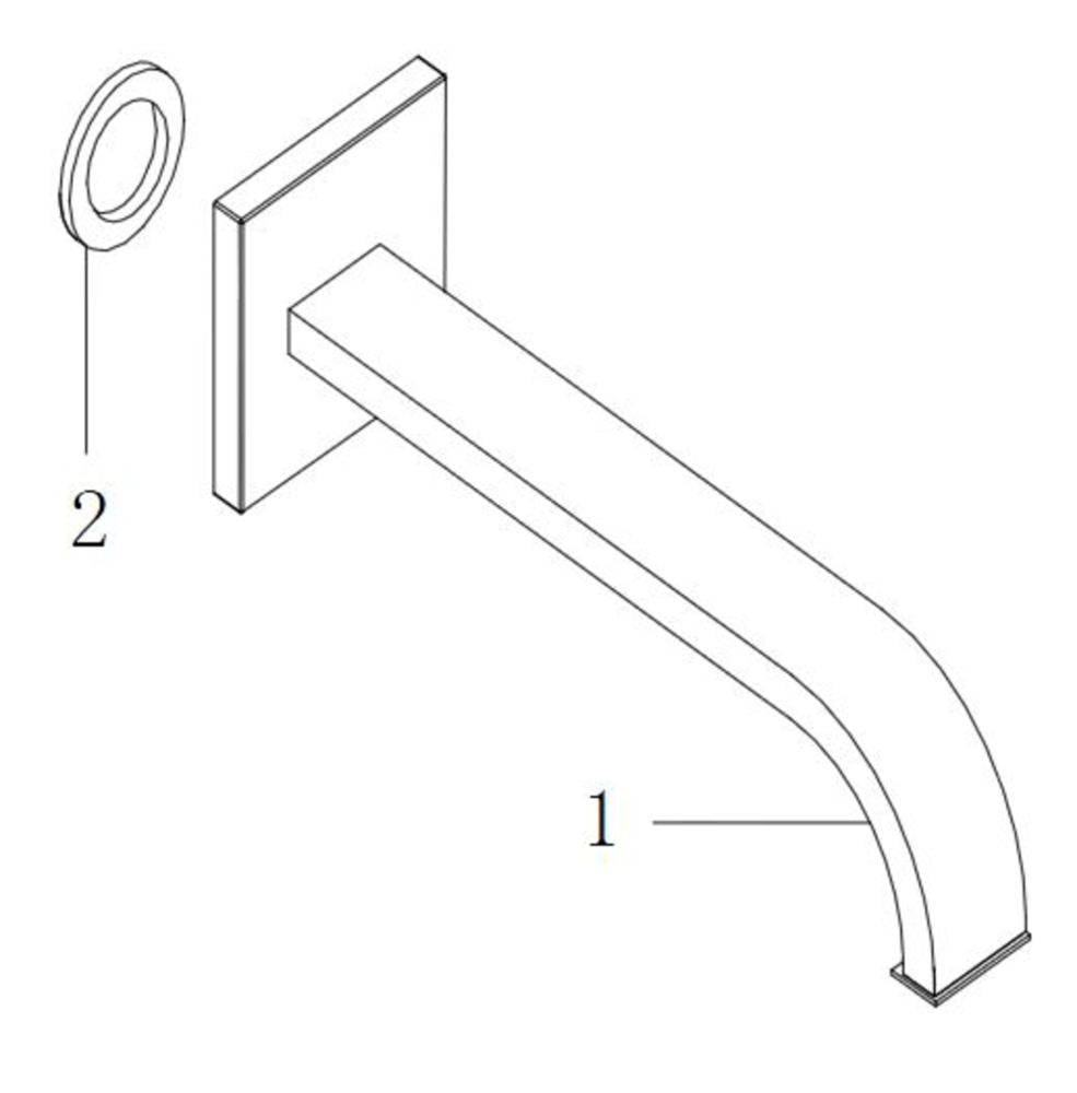 Wiesbaden inbouw-uitloop vierkant 20cm 1/2'' chroom - WDtegels