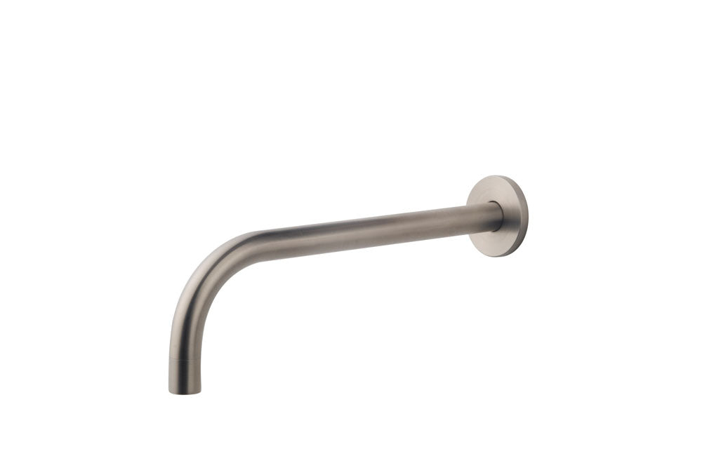 Slim 18mm uitloop rond 25cm 1/2" geborsteld staal PVD