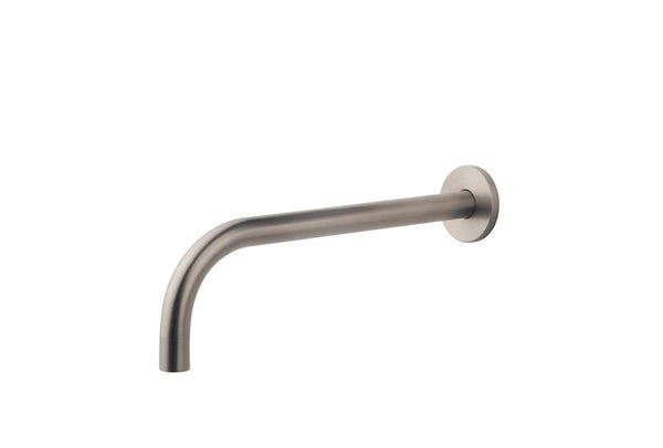 Slim 18mm uitloop rond 25cm 1/2" geborsteld staal PVD