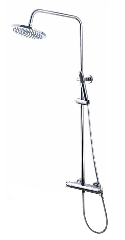 Wiesbaden Cross douche-opbouwset + therm. mengkraan chroom - WDtegels