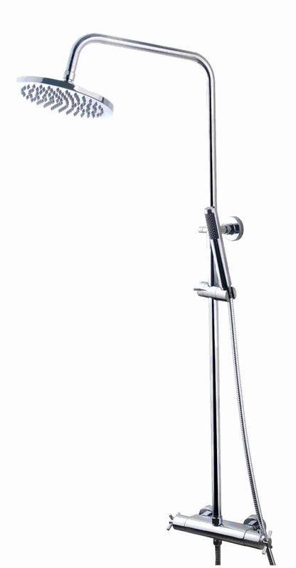 Wiesbaden Cross douche-opbouwset + therm. mengkraan chroom - WDtegels