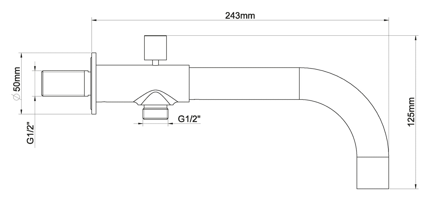 inbouw-baduitloop met omstel rond 23cm | Chroom - WDtegels