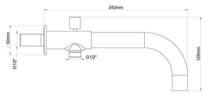 inbouw-baduitloop met omstel rond 23cm | Chroom - WDtegels