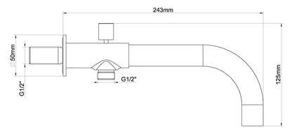 inbouw-baduitloop met omstel rond 23cm | Geborsteld staal PVD - WDtegels