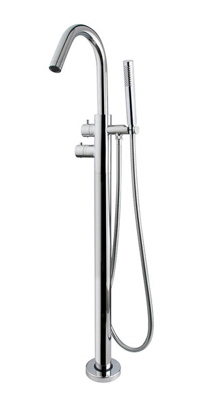 Caral thermostatic bath mixer tap, freestanding, chrome