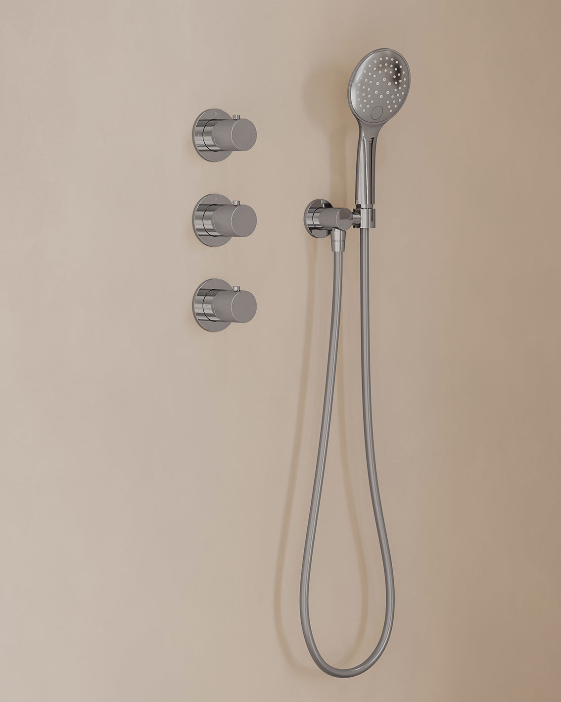 Caral inbouwthermostaat 2 stopkranen compleet met hoofddouche 30cm en handdouche 3 standen Chroom - detailfoto