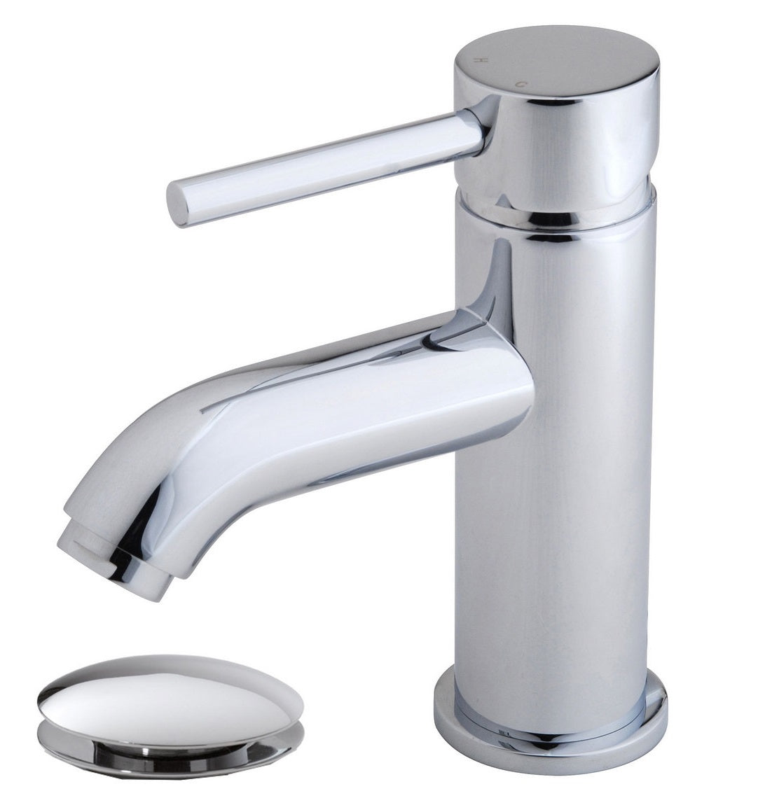 Wiesbaden Cadans wastafelmengkraan laag+clickwaste chroom - WDtegels