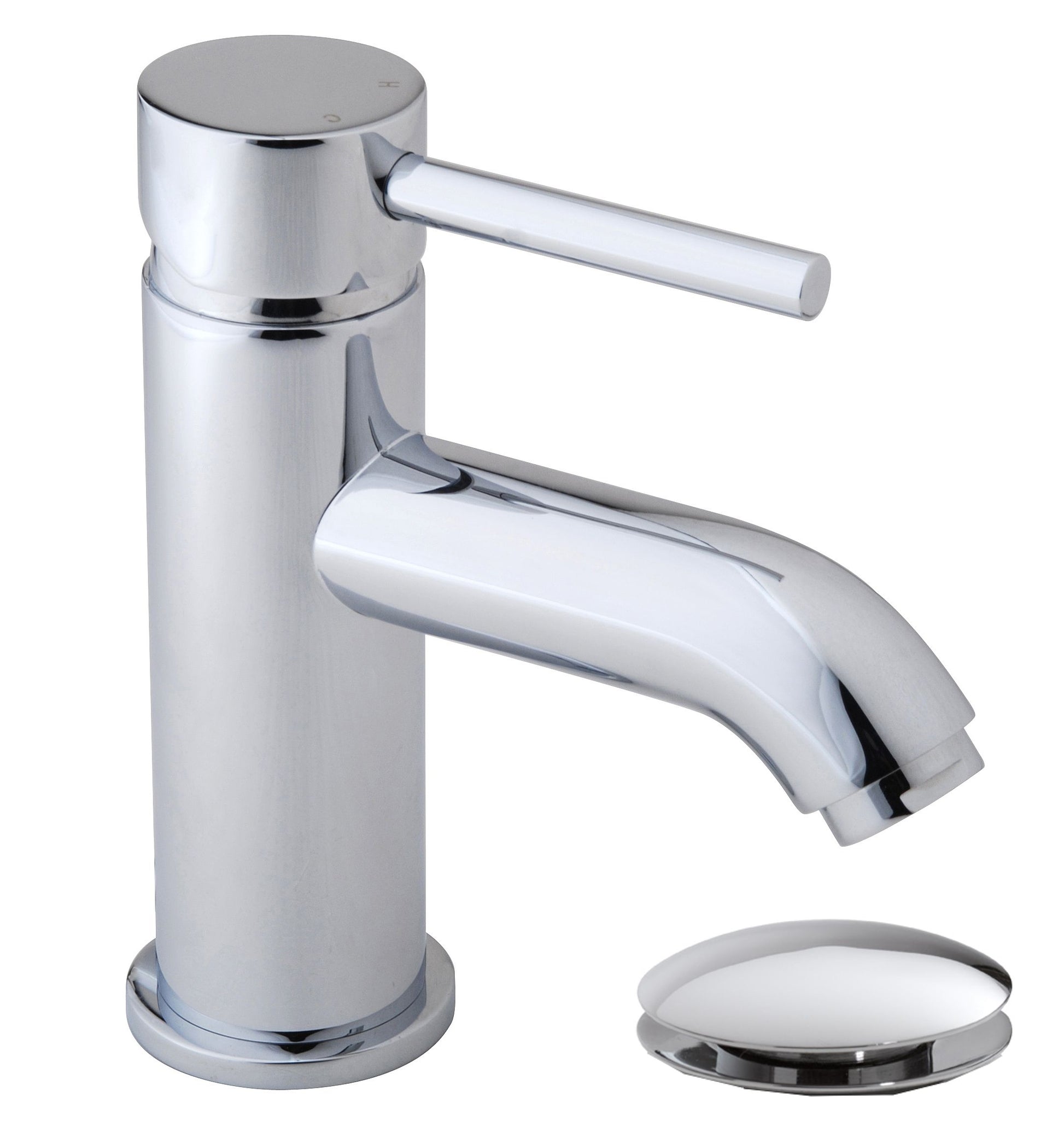 Wiesbaden Cadans wastafelmengkraan laag+clickwaste chroom - WDtegels