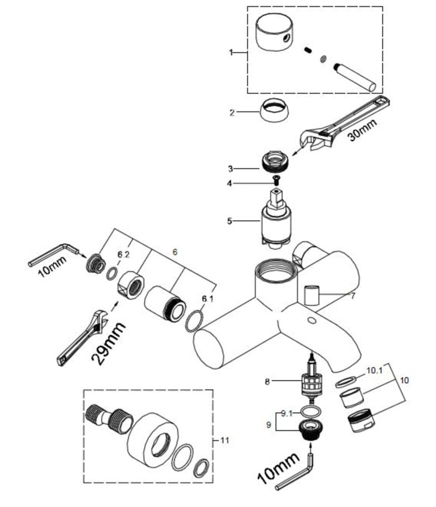 Cadans eenhendel badmengkraan 15 cm chroom 8718053671901