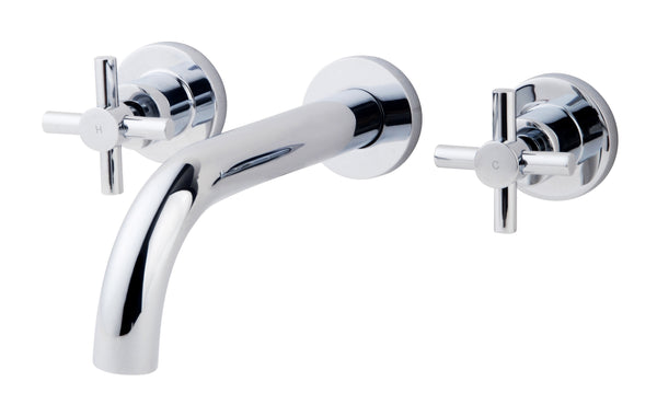 Wiesbaden Cross inbouw-wastafelmengkraan 2-knops | Chroom