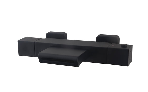 Wiesbaden Rombo thermostatic bath mixer tap black