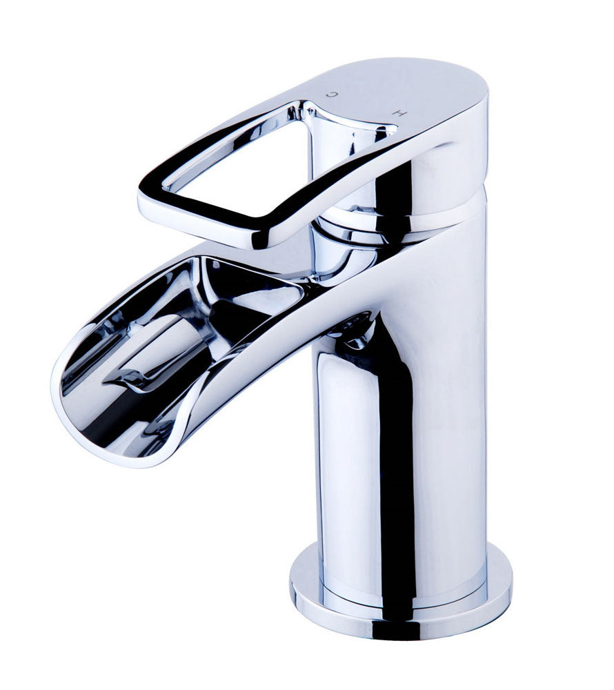 Alegra wastafelkraan waterval met waste chroom