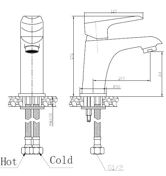 Tarma wastafelkraan wit/chroom 8718858074938