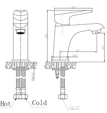 Tarma wastafelkraan wit/chroom 8718858074938