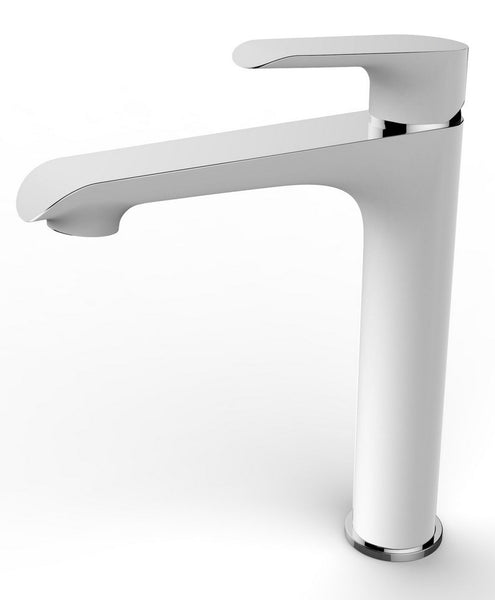 Wiesbaden Tarma eenhendel-wastafelmengkraan hoog wit/chroom