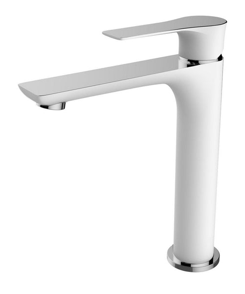 Wiesbaden Casma single-lever basin mixer tap, tall, white/chrome