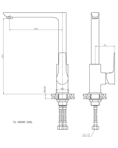 Casma keukenkraan zwart/chroom 8718858075096
