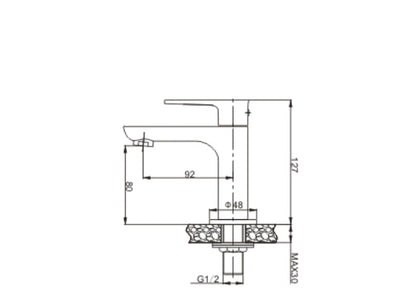 Wiesbaden Casma toiletkraan 1/2'' wit/chroom - WDtegels