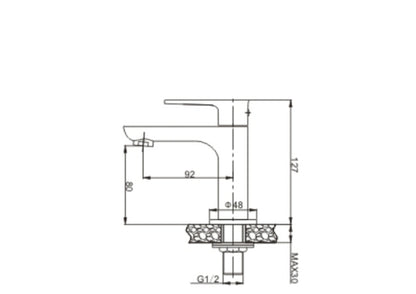 Wiesbaden Casma toiletkraan 1/2'' chroom - WDtegels
