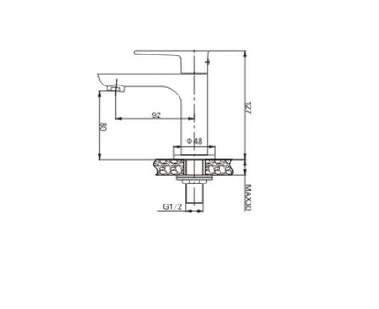 Wiesbaden Casma toiletkraan 1/2'' wit/chroom - WDtegels