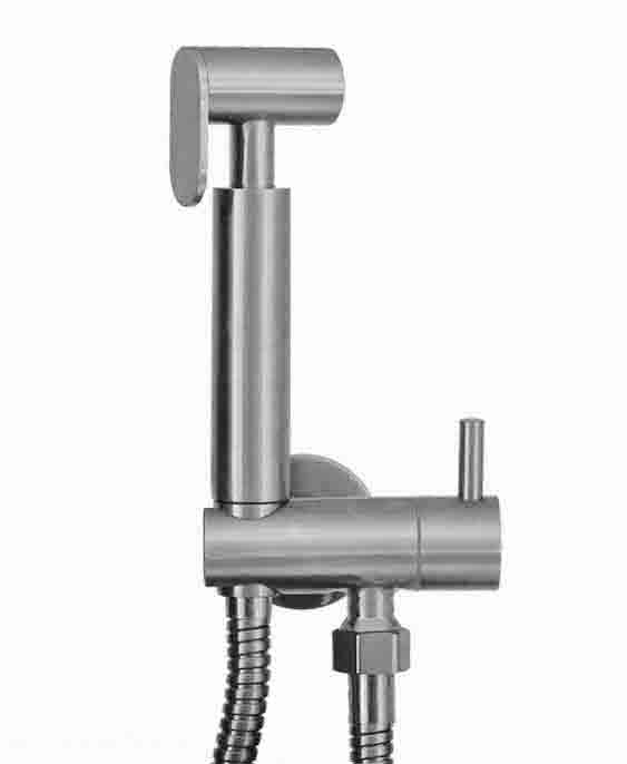 304 bidet set with hand shower and shower hose brushed stainless steel
