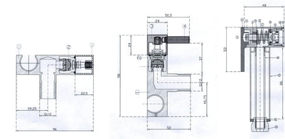Maattekening 304 bidetset met knijphanddouche en doucheslang 120cm Geborsteld RVS