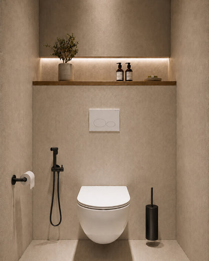 Tivaro bidetset met knijphanddouche en doucheslang 120cm Mat zwart - detailfoto