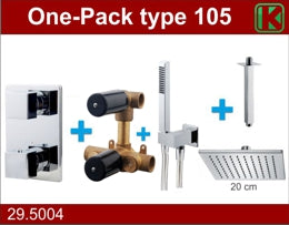 Wiesbaden one-pack inbouwthermostaatset type 105 CHR (20cm) - WDtegels