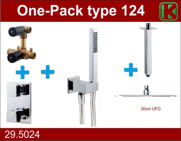 Wiesbaden one-pack built-in thermostat set type 124 CHR (20cm UFO)