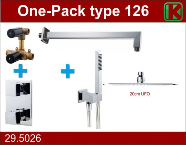 Wiesbaden one-pack built-in thermostat set type 126 CHR (20cm UFO)
