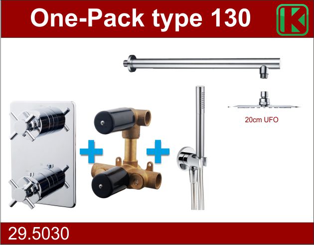 Wiesbaden one-pack inbouwthermost.set type 130 CHR (20cm ufo) - WDtegels