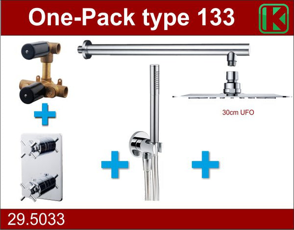 Wiesbaden one-pack inbouwthermost.set type 133 CHR (30cm ufo)