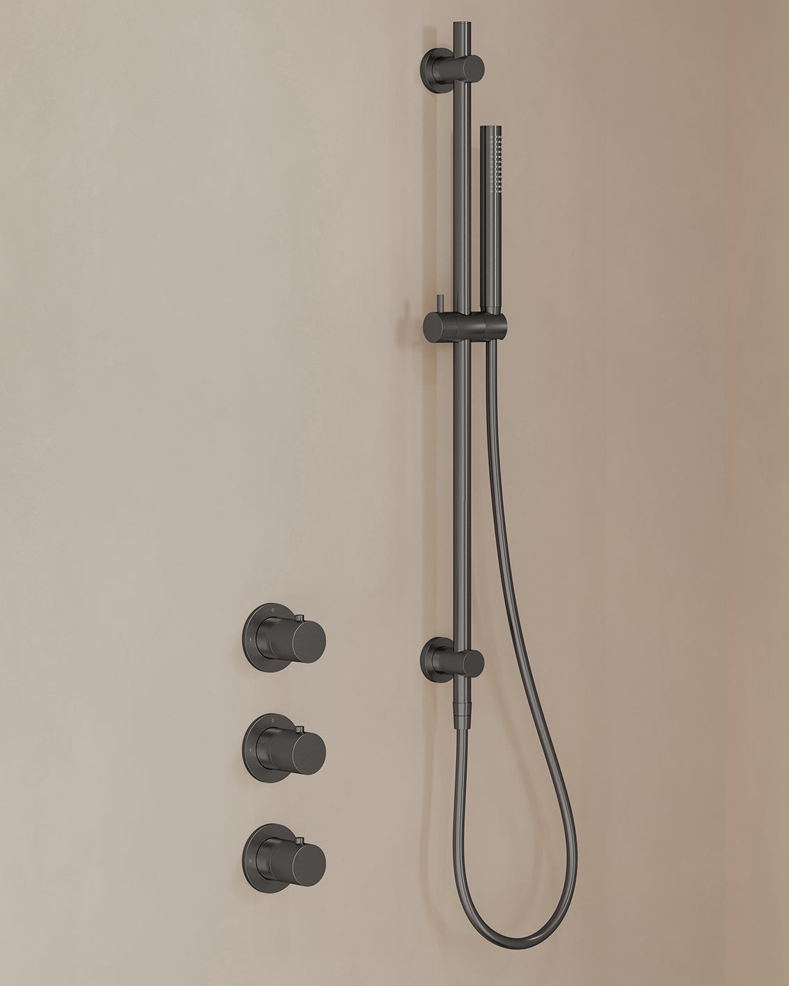Caral inbouwthermostaatset 2 stopkranen gunmetal - afbeelding 2