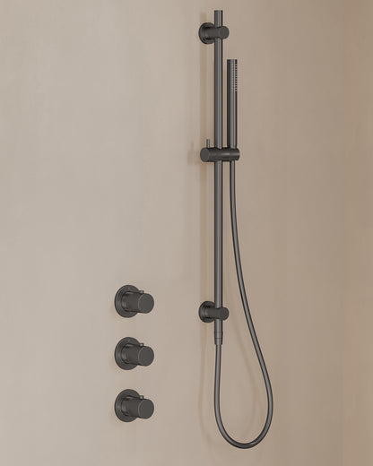 Caral inbouwthermostaatset 2 stopkranen gunmetal - afbeelding 2
