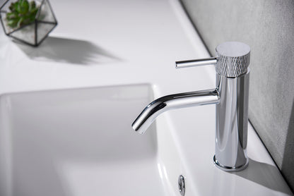 Ribbd wastafelkraan met coldstart chroom