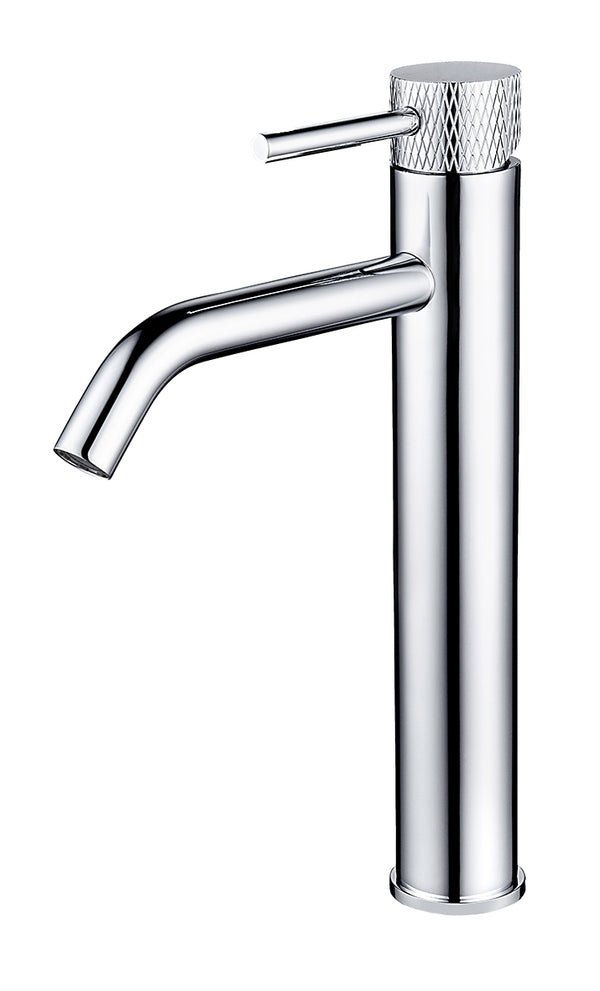 Ribbd XL wastafelkraan hoog | Chroom