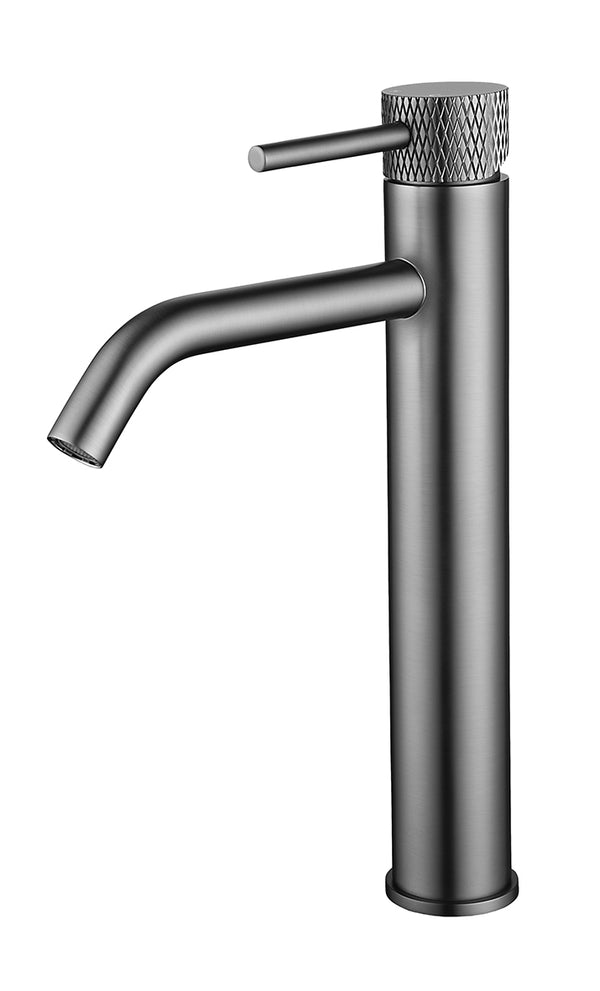 Ribbd XL wastafelkraan hoog met coldstart | Gunmetal PVD