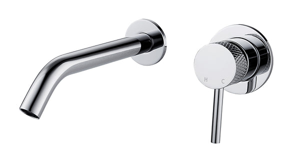 Ribbd eenhendel wastafelkraan inbouw compleet | Chroom