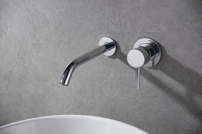 Ribbd eenhendel wastafelkraan inbouw compleet chroom - WDtegels