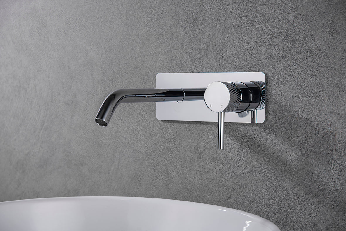 Ribbd eenhendel wastafelkraan inbouw compleet chroom - WDtegels